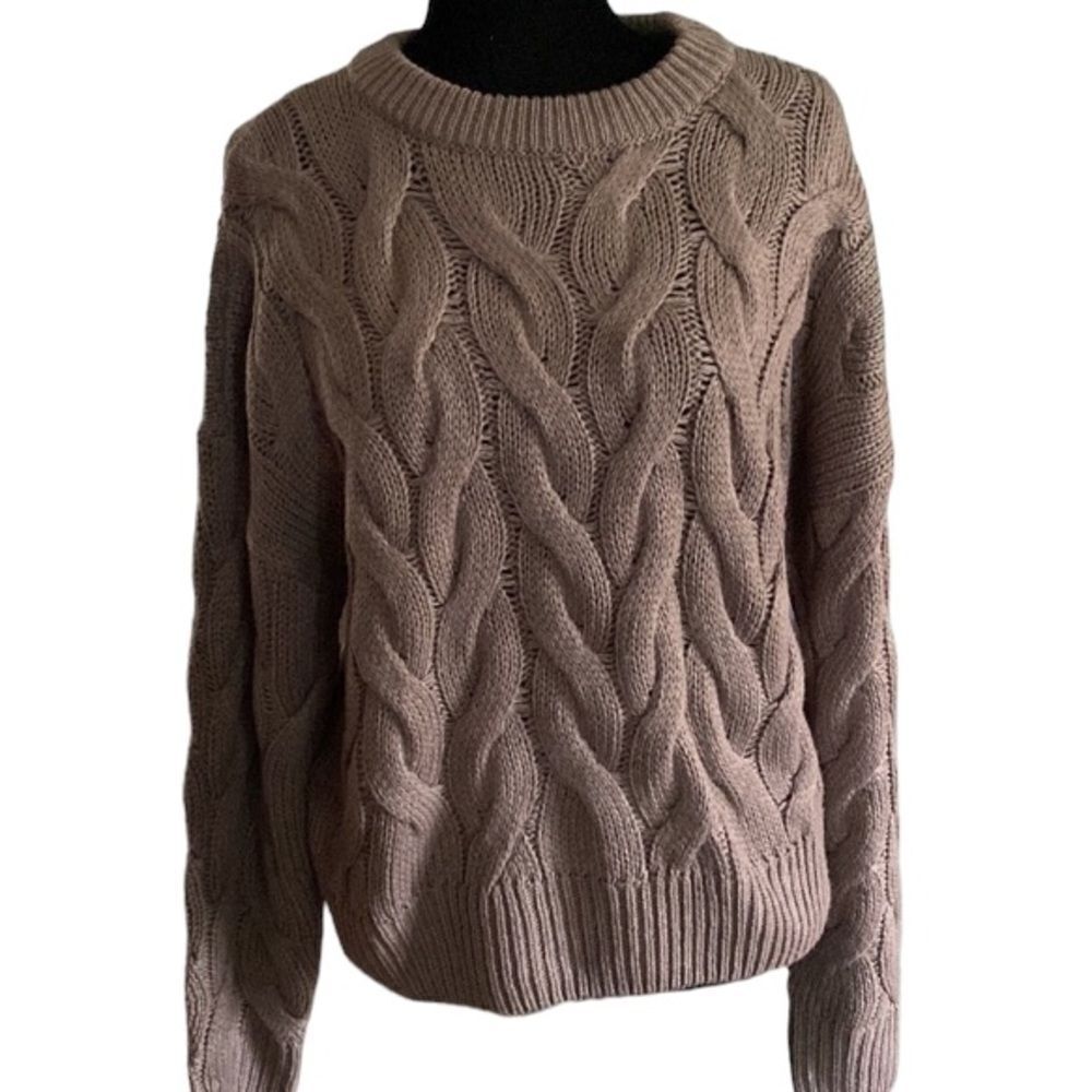 Vero Moda fossil colored crewneck sweater, size small